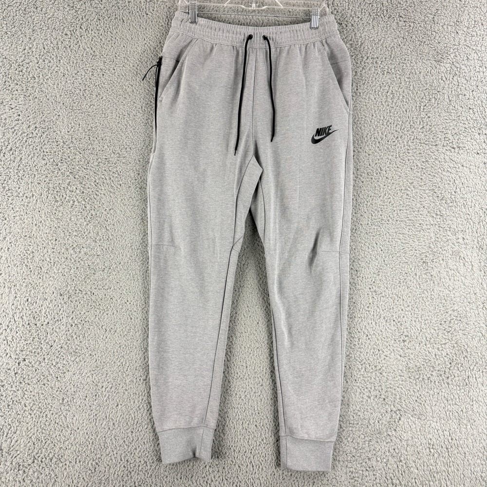 Nike Tech Fleece Joggers Mens M Gray DD5293-002 Tapered Sweatpants Zip Pocket